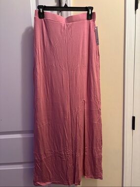 Women's Pink Maxi Skirt with Side Slit